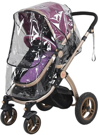 Regenschutz, Universal Komfort Regenschutz für Kinderwagen/Babywannen, Transparent, Schutz vor Schmutz und Regen, einfache Aufbewahrung, Schadstofffrei