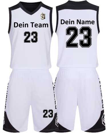 Benutzerdefiniert Basketball Trikot Kinder Herren Set mit Namen Nummer Team Logo 2-Piece Basketball Jersey Shirt & Short