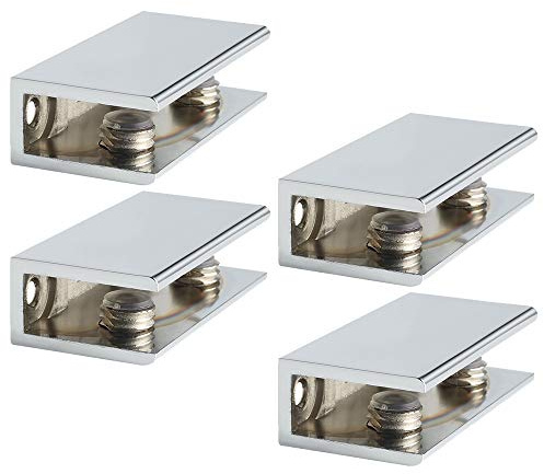 Alise Glasregalhalterung, verstellbare Duschhalterungen, strapazierfähig, rechteckig, Klemmhalter für 6–10 mm Glasregale, Wandhalterungsklemmen, Clip-Unterstützung, Hardware-Ersatzteile, poliertes