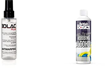 3DLAC Plus - Spray Bottle Adhesive for Printer 3D Printing - 100 ml & BritishBasics All Purpose Rubbing Alcohol | Isopropyl 99.9% Pure Isopropanol IPA for Cleaning 500ml