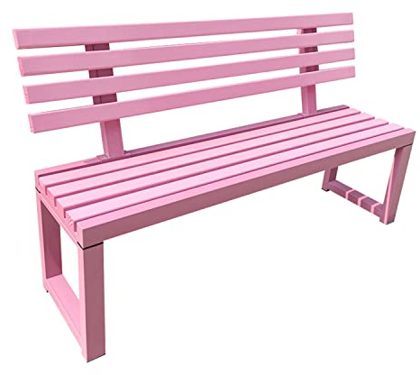ZMYJTO Outdoor-Gartenbank, 2-4-Sitzer-Gartenbank aus Holz, Outdoor-Bänke, wetterfest, Terrassen-Gartenbank, strapazierfähige Parkbank aus Metall mit Rückenlehne, für Garten, Veranda und Park (Size