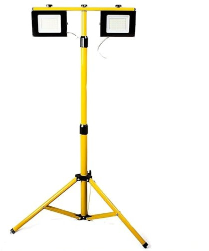 LeClubLED Projecteur LED de Chantier 2x30W Etanches IP 54 avec Trépied - Blanc Naturel 4000K - 5300lm