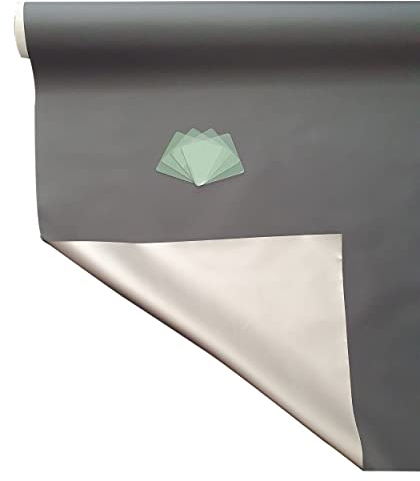Verdunklungsstoff mit Thermoschutz - Fenster Verdunkelung 100% lichtundurchlässig - Sonnenschutz Fenster Abdunkelung - Dachfenster Verdunkelung mit Nano Pads - (Grau)