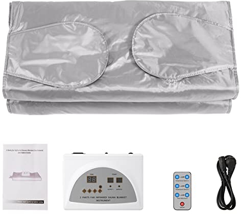Infrarot-Saunadecke, Body Shaper Gewichtsverlust und Fitness, professionelles Therapie-Schwitz-Saunabett für Heimsauna, Detox, Körpererwärmung, Silber