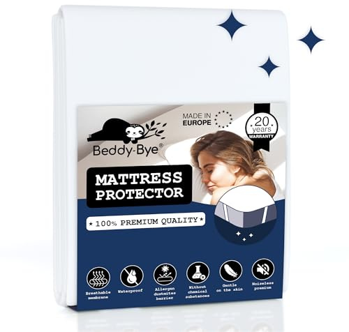 Matratzenschoner 200x200 Wasserdicht und Atmungsaktiv Beddy-Bye® - Inkontinenzunterlage Waschbar mit 4 Elastischen Ecken Umweltfreundlich Hergestellt in der EU und Oeko-Tex® Zertifiziert