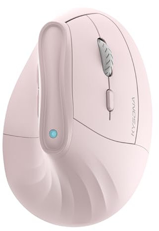 KYSONA 57° Ergonomic Vertical Optical Mouse,Bluetooth&2.4G,800/1200/2400/2400/4000DPI,7 Buttons for Windows,macOS,iPadOS, Laptop, PC, Pink