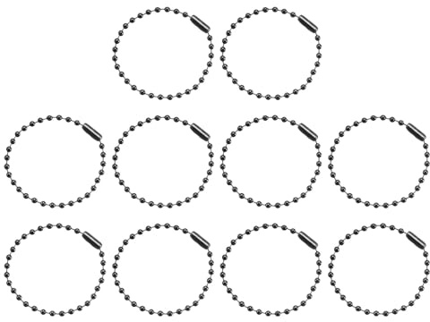 sourcing map 100pcs Ball Beads Chain 4.7 Inch 2.4mm Diameter Metal Dog Tag Keychain Ball Connector Clasp for Jewelry Making Necklace DIY Crafts, Dark Grey