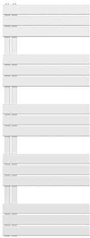 Belrad® Handtuchheizkörper Paneel, 1600x600 mm, weiß | 864 Watt, Linksseitiger Anschluss, Nabenabstand 50 mm, G 1/2 Zoll Innengewinde, Wandhängend, wasserbetrieben