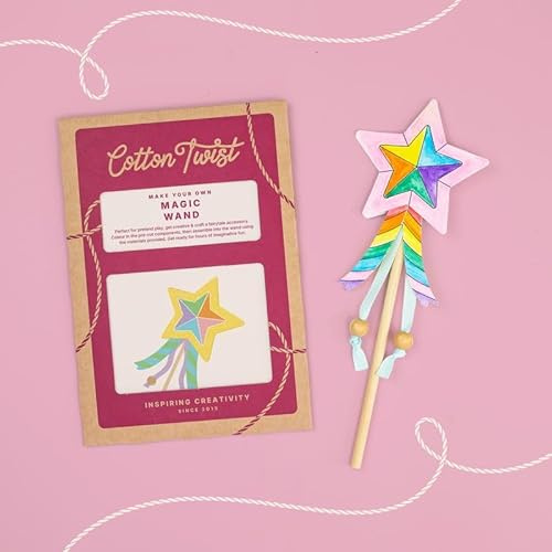 COTTON TWIST Make Your Own Magic Wand Craft Kit - Creative Game Play Set DIY Activity Box - Single Unit