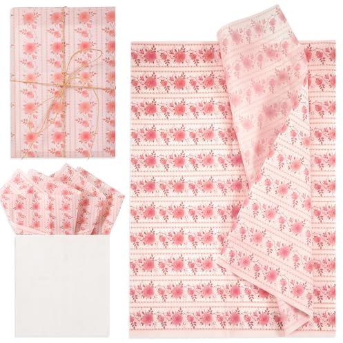 30st Rosa Ros Silkespapper, 35 x 50 cm Förpackning Silkespapper Presentpapper Rosa Ros Silkespapper Ark för Presentpåse Förpackning Bröllopsfödelsedagsfest
