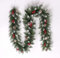 SINCHEREU Guirlande de Noël Artificielle en Rotin avec Pommes de Pin et Baies Rouges - 2,7 m - pour Extérieur, Intérieur, Escaliers, Cheminée, Façade de Mariage, Noël, Décoration de Fête