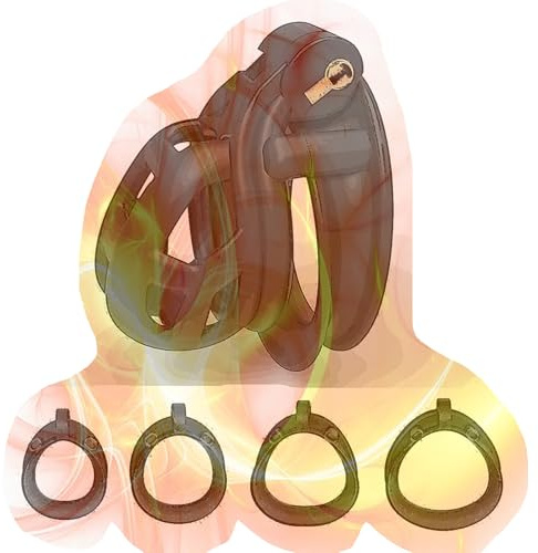 Gabbia da allenamento comoda da uomo migliorata con 4 anelli, biancheria intima speciale per adulti da uomo -ITHA16 (Nero, Nub)