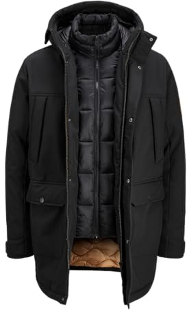 JACK & JONES Veste Softshell pour Homme, Noir, x_l