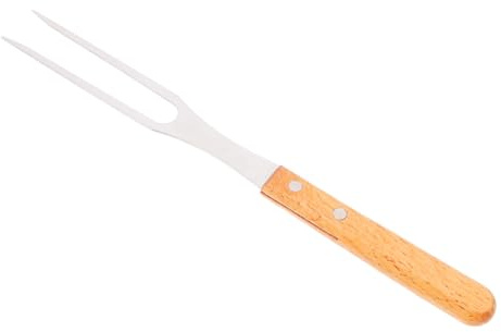 Fleischgabel Edelstahl mit Griff für Grillgerichte und Steak | Zweizinkige Grillgabel, ABS und Edelstahl, Vielseitig für Küche und Außenbereich