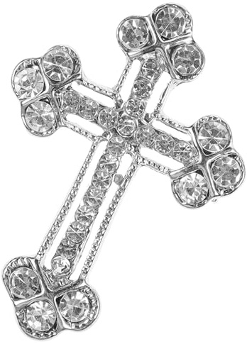 WRITWAA Strass Verzierte Kreuzbrosche Anstecknadel Für Blazer Blazer-anstecker Kreuz