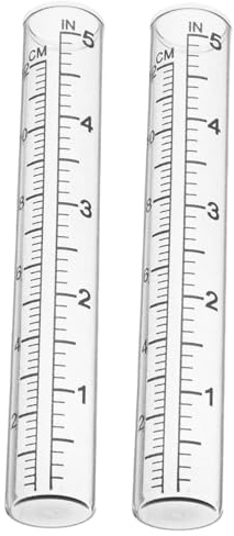 2pcs Rain Gauge Glass Replacement Tubes Rainfall Measurement Instruments Replacement Parts Rain Measure Gauge Accessories for Yard Garden and Outdoor Home Use