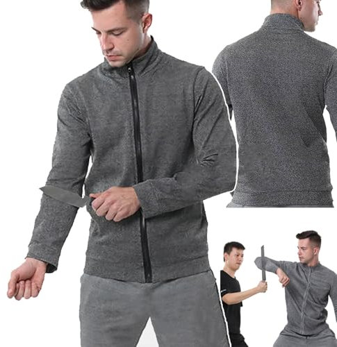 hKjPlvf Abbigliamento Antitaglio di Livello 5, Giacca Tattica, Vestiti Antitaglio, Anti-Morso Anti-Strappo Anti-Pugnalata A Maniche Lunghe, per Polizia E Personale di Sicurezza, Comodo da Indossare,M