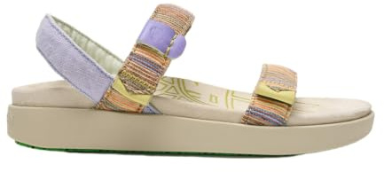 Satorisan - Kona Raffia - Sandali Sportivi Donna - Sandali Piatti Pelle e Tessuto Sostenibili, Confortevoli e Durevole - Colore Etnico - Taglia 39