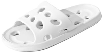 R-ISLAND Duschtofflor för kvinnor, med dräneringshål, vuxna, tillverkade av EVA, vattentäta, halkfria, perfekta för dusch, pool., Vit, 36/37 EU