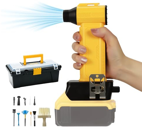 Compressed Air Duster Cordless Dust Blower for Dewalt 20V Battery, 130000RPM Brushless Turbo Fan Handheld Mini Jet Dry Blower for Keyboard Car Camping Workshop Home Cleaning(Battery Not Included)