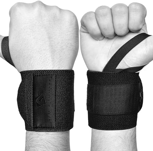 AQF Handgelenk Bandagen 13, IPL & USPA-zugelassen Wrist Wraps (Paar) | Verstellbare Kompression mit Verstärkter Daumenschlaufe und Robustem Schluss