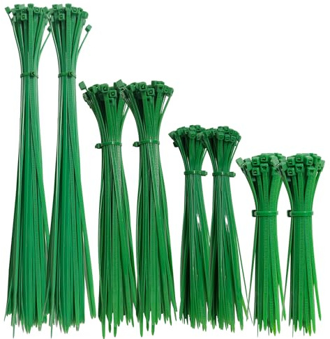 200 Stück Kabelbinder Grün Set,100/150/200/300 mm(je 50 Stück) | Highwings Nylon Verschiedene Größen Super Haltbar Selbsthemmend Kabelbinder für Kabelmanagement,Gartenarbeit,Werkstätten