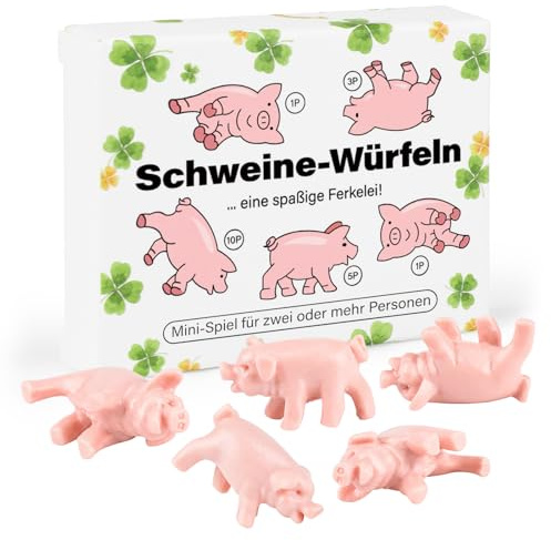 DPKOW 5 Stück Mini Schweine-Würfeln Glücksbringer Silvester Geschenke Neujahrsglücksbringer Glücksschweinchen, Kleine Geschenke für Freundin Kleinigkeiten zu Weihnachten Adventskalender Füllung