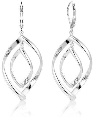 ALEXCRAFT Pendientes Colgantes Plata 925, Pendientes Mujer Geométricos Plata, Elegante, Ligeros, Hipoalergénicos, Moda, Pendiente Goccia para Fiesta, Banquete, Regalos de Joyería