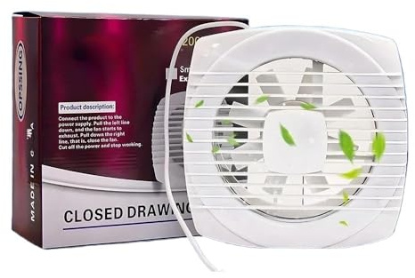NGBFF Extracteur d'air silencieux puissant de 4/6/7 pouces, 110/150/180 mm, for fenêtre, mur, salle de bain, toilettes, cuisine(110mm hole size)