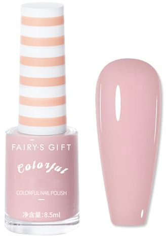 Nude Nail Polish - Quick Dry Nude Pink Nail Varnish - Gentle Neutral Color Breathable, Long Lasting Nail Art Varnish - High Glossy Nail Paint for DIY Manicure Home (Nude)