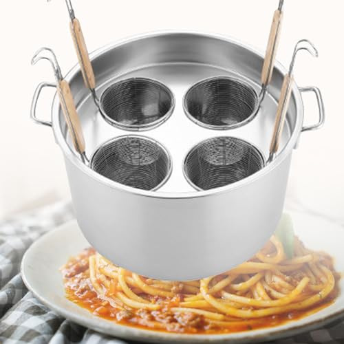 Pentola per pasta in acciaio inox con colino rt - Pentola di qualità commerciale e cestello per cottura a vapore per cucinare bollire e scolare - Cucina essenziale per chef