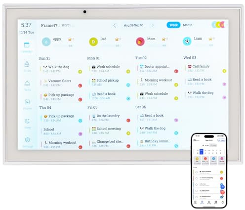 Digital Calendar 10.1'' WiFi Smart Family Calendar,Sync with Google, Apple & Outlook,Touchscreen Interactive Chore Chart & Cloud Photo Frame,Wall Mounted Family Command Center, Ideal Gift for Mom Dad (No Subscription Fees)