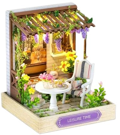 JINGLING Casetta in miniatura | Decorazione per la casa in legno con illuminazione | Set fai da te per adulti adolescenti soggiorno camera da letto tavolo cucina ufficio appartamento