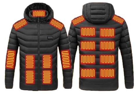 Veste Chauffante Homme Femme - éLectrique Usb Avec 8 Zones De Chauffage 3 Niveaux De Chaleur Gilet Manteau LéGer Et Chaud Hiver Blouson Chauffant D'ExtéRieur VêTement Pour Moto Chasse RandonnéE Ski