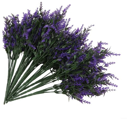 Fiori artificiali per esterni, 12 fasci di arbusti finti per giardino, decorazione per la casa e il portico con componenti resistenti ai raggi UV (colori autunnali)