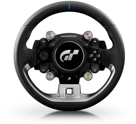 Thrustmaster GT Wheel Add-On Volante su Licenza Gran Turismo - PS5 e PC | Su licenza Sony, creato con Polyphony Digital, per simulazioni di guida, rivestito in pelle, 4 selettori, D-pad, 2 mini-stick