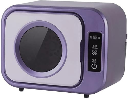 Mini ventilerad torktumlare, 300W torktumlare, bärbar frontsteriliseringstorktumlare med avtagbart foder i rostfritt stål och 3 värmeinställningar, överhettningsskydd, 1 kg kapacitet(PURPLE)