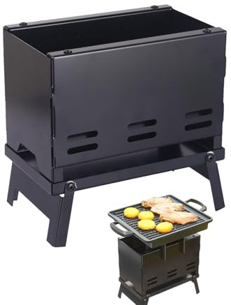 Griglia a Carbone Portatile | Fornello Barbecue Pieghevole - Mini Grill Barbecue | Per Campeggio Spiaggia Picnic Cortile Giardino Casa Cucina All'aperto E Festa