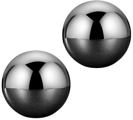 Tofficu Cubitos de Hielo Redondos de Acero Inoxidable 304, Set de 2 Bolas de 55 Mm Reutilizables para Enfriar Vino y Bebidas sin Diluir, Piedras de Hielo Rápidas y Duraderas para Whisky