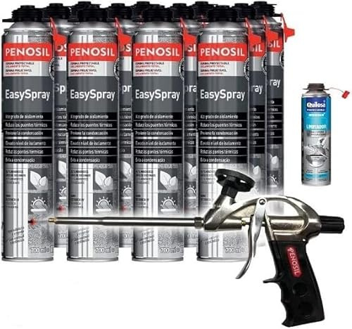 Schiuma Proiettabile in Poliuretano + Pistola Basic + Detergente in Schiuma Fresca - Portachiavi Bricolemar in Regalo (Pistola Basic + 12 Schiume + 1 Detergente)