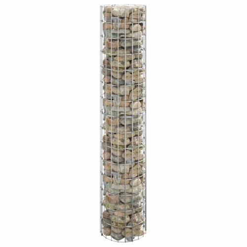Circular Gabion Pole, Galvanised Steel Wire Fence, 30x150 cm Garden Barrier for Outdoor Pet Protection, Durable No Dig Animal Enclosure