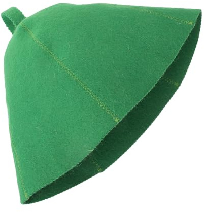 GALPADA Wool Felt Sauna Hat 25x23cm Heat Insulated Bath Cap Natural Wool Quick-dry Steam Shower Cap for Men and Women Sauna Accessories in Grass Green