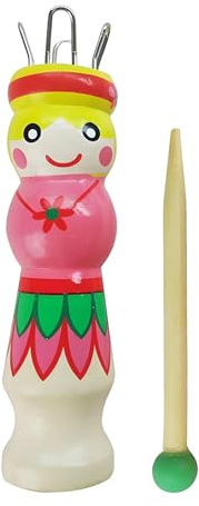 Weaving Needle - Doll Shaped Craft Tool Bracelet Rope Ornament Making | Wooden Handheld Looms Accessory with Smooth Finishs DIY Knitting Aid for Adults Beginners Jewelry Threading Home Craft Project