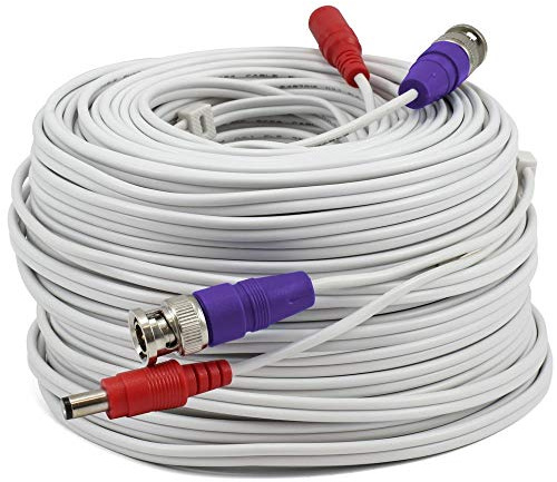 Swann Cavo coassiale BNC per telecamere di sicurezza CCTV, cavo di alimentazione audio video, certificato UL e resistente al fuoco, 60 m (60 metri), cavo BNC da 60 m (SWPRO - 60ULCBL)