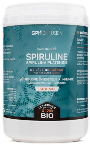 Spiruline/Spirulina Bio 500mg - 1200 Comprimés - Métabolisme énergétique - Système immunitaire