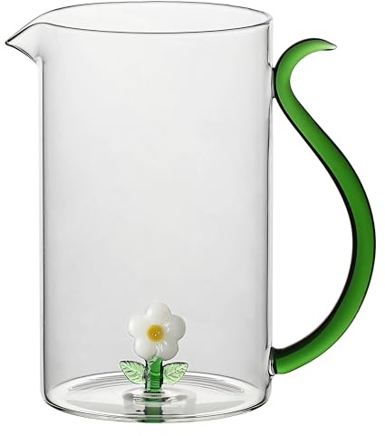 THUN - Caraffa in vetro con margherita - Borosilicato - 1,35 L