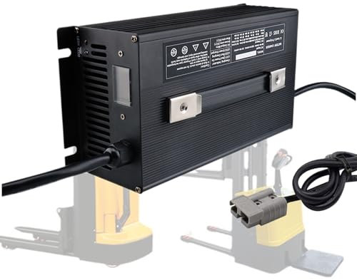 WLEJSL Chargeur Batterie Chariot Élévateur 48 V 25 A avec Prise Anderson 50 A/120 A/175 A/350 A Chargeurs Batteries Plomb Acide avec Écran LCD pour Transpalette Électrique,B,350A