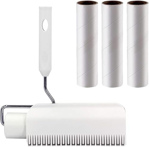 GODT DESIGN 16cm Large Lint Roller with Sliding Cover for Pet Hair Removal, Extra Sticky for Cat Hair, Dog Hair, Clothes, Car Seat, Furniture, Upholstery, Carpet, 240 Sheet Set (Roller + 3 Refills)