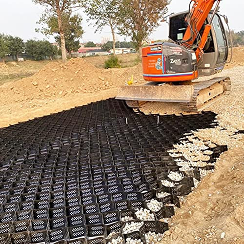 Geogrid - Rejilla estabilizadora de suelo (polietileno, 5 cm de profundidad, 816,5 kg, carga máxima, multicolor, 2 m x 5 m)
