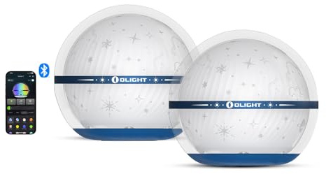 OLIGHT Sphere C Luz Nocturna Inteligente, Lámpara de Noche Recargable USB-C, 75 Lúmenes, Atenuación Gradual, Iluminación Ambiental con Control Bluetooth, Portátil Para Uso Diario (Cielo Estelar, 2)